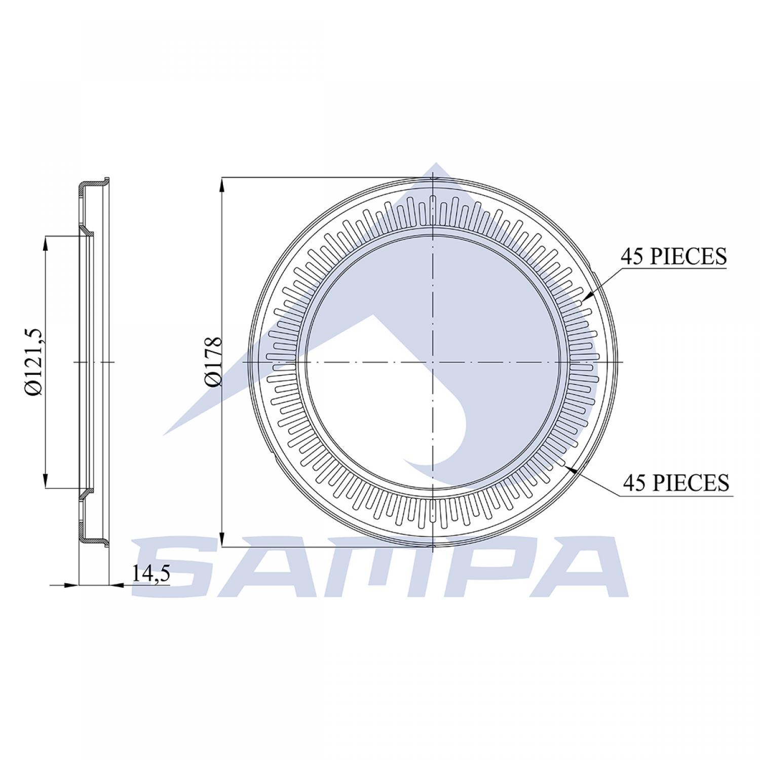 071.031 SAMPA; BPW ABS BİLEZİK-;0331008570; 